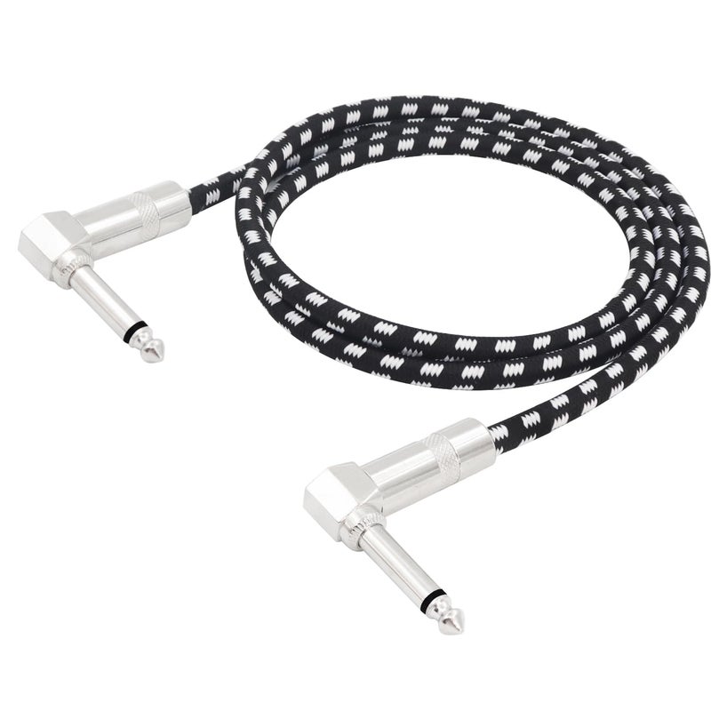 LANMINGLEL Right Angle 1/4 Inch Instrument Cable Short TS Guitar Cable Electric Guitar Amp Cord 6.35mm Stereo Audio Cable for Guitar Bass Keyboard and Pro Audio (3.3FT) - Image 1